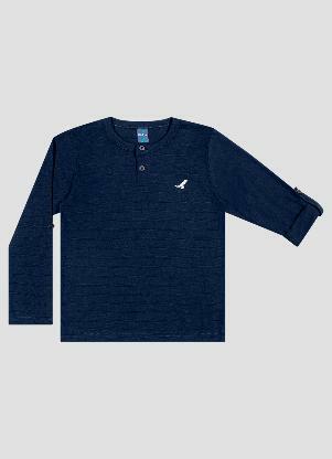 Reirex - Camiseta Infantil Manga Longa Ajustável Azul - REIREX