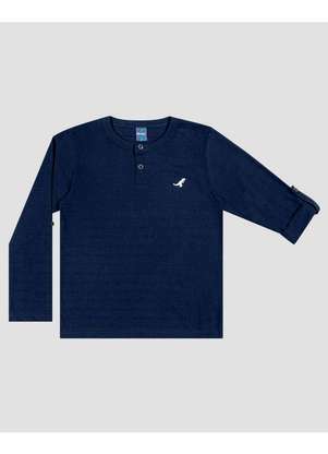 Reirex - Camiseta Infantil Menino Manga Longa Ajustável Azul - REIREX