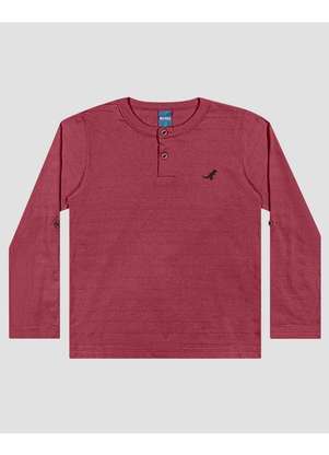 Reirex - Camiseta Infantil Menino Manga Longa Ajustável Bordô - REIREX