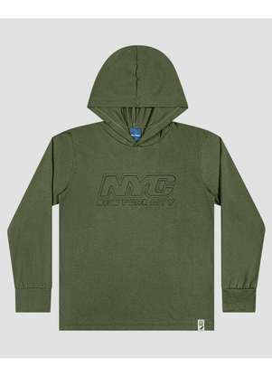 Reirex - Camiseta Infantil Menino Manga Longa com Capuz Verde - REIREX