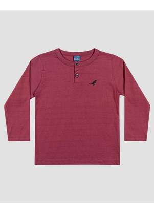 Reirex - Camiseta Infantil Menino Manga Longa Malha Trabalhada Bordo - REIREX