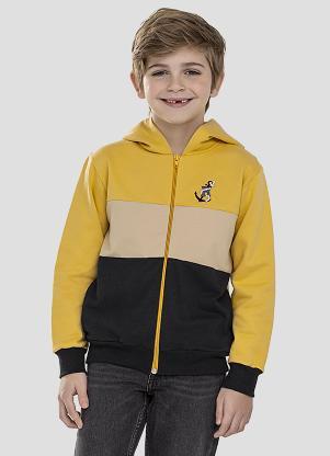 Reirex - Jaqueta em Moletom com Capuz Amarelo - REIREX