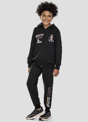 Reirex - Conjunto com Jaqueta e Calça Preto - REIREX