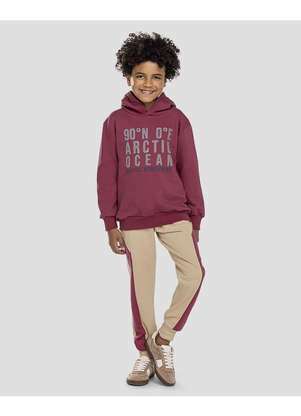 Reirex - Conjunto Infantil Menino Blusão e Calça Bicolor Bordô - REIREX