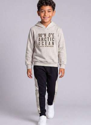 Reirex - Conjunto Infantil Menino Blusão e Calça Bicolor Mescla - REIREX