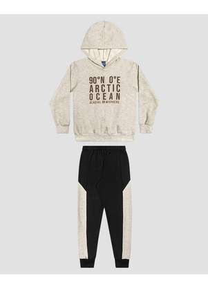 Reirex - Conjunto Infantil Menino Blusão e Calça Bicolor Mescla - REIREX