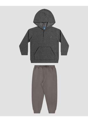 Reirex - Conjunto Infantil Menino Blusão e Calça em Moletom Cinza - REIREX