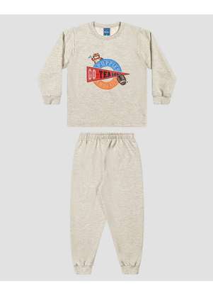 Reirex - Conjunto Infantil Menino Blusão e Calça Moletom Mescla - REIREX