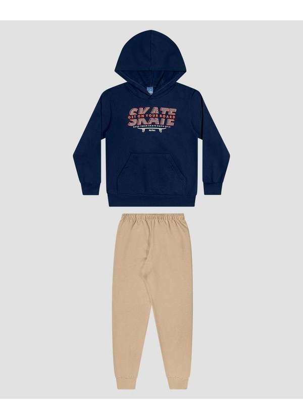 Reirex - Conjunto Infantil Menino Blusão Skate e Calça Azul