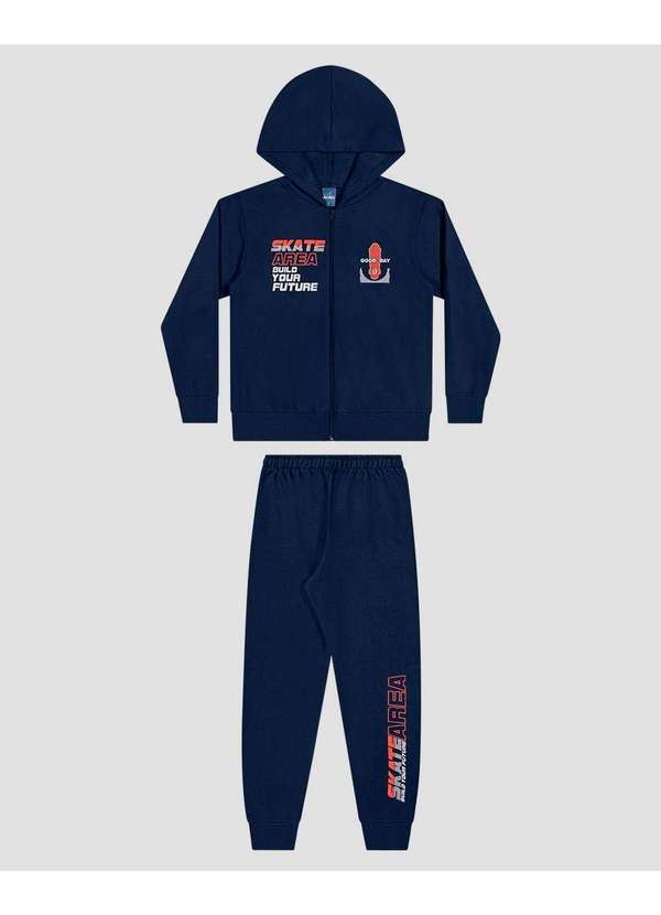 Reirex - Conjunto Infantil Menino com Jaqueta e Calça Azul