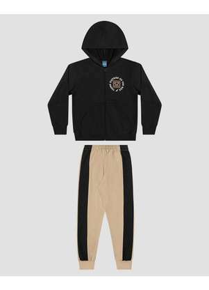 Reirex - Conjunto Infantil Menino Jaqueta Estampa Game e Calça Preto - REIREX