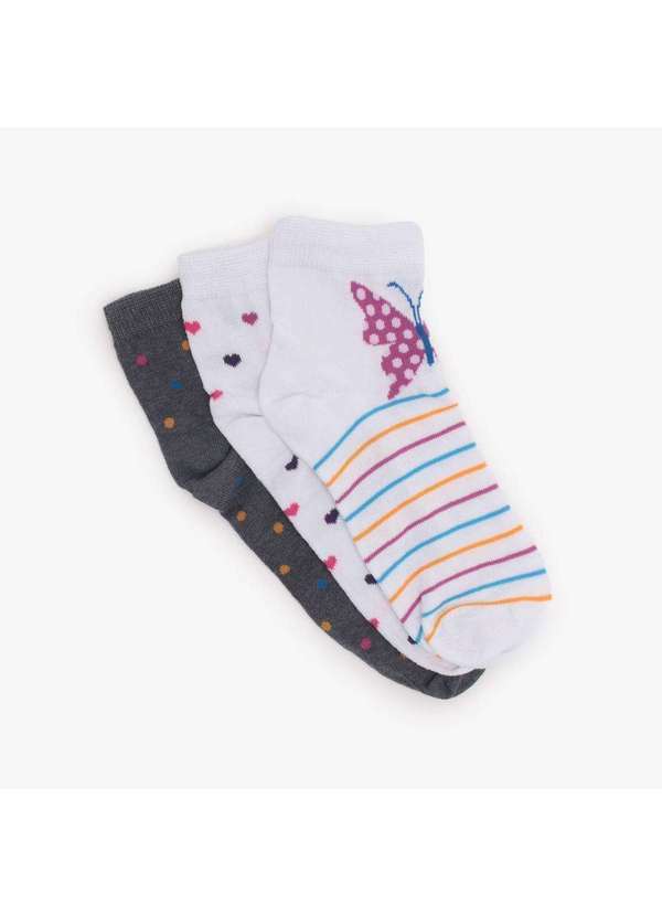 Trifil - Kit 3 pares Meia Trifil Cano Médio Feminina Branco