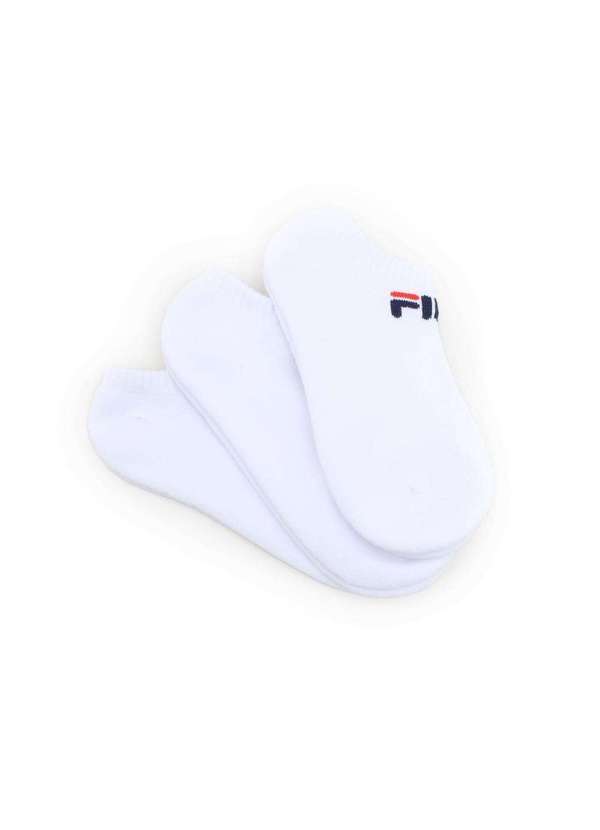 Fila - Kit 3 pares Meia Fila Cano Baixo Tripack Feminino Branco