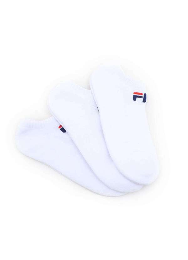 Fila - Kit 3 pares Meia Fila Cano Baixo Tripack Masculino Branco
