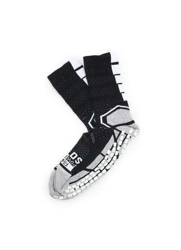 Fiber - Meia Fiber Powersox Futebol Compressão Infantil Preto