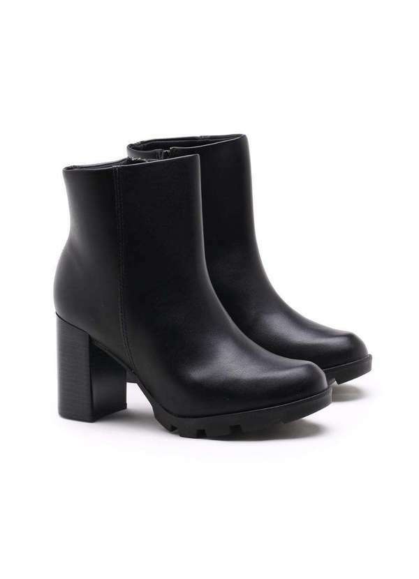 Beira Rio - Ankle Boot Beira Rio Tratorada Preto