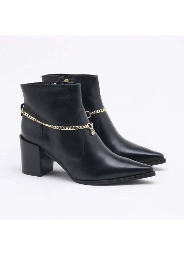 Verofatto - Ankle Boot Verofatto Corrente Couro Preto