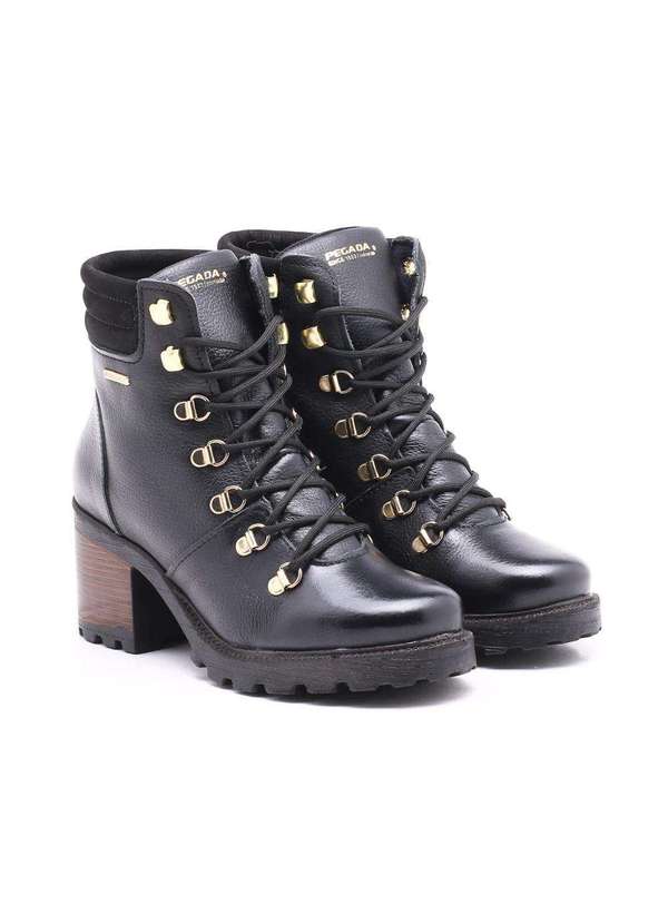 Pegada - Coturno Pegada Levels Couro Preto