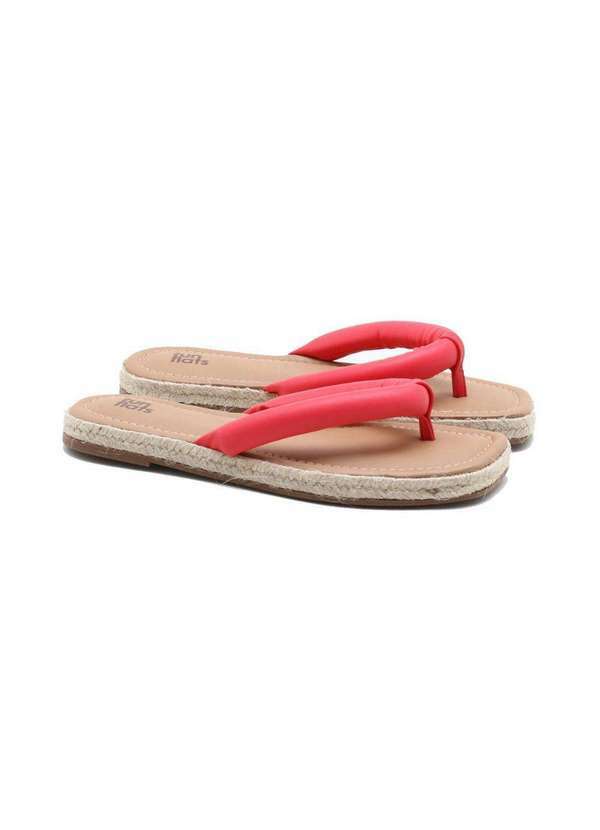 Fun Flats - Rasteira Fun Flats Ráfia Vermelho