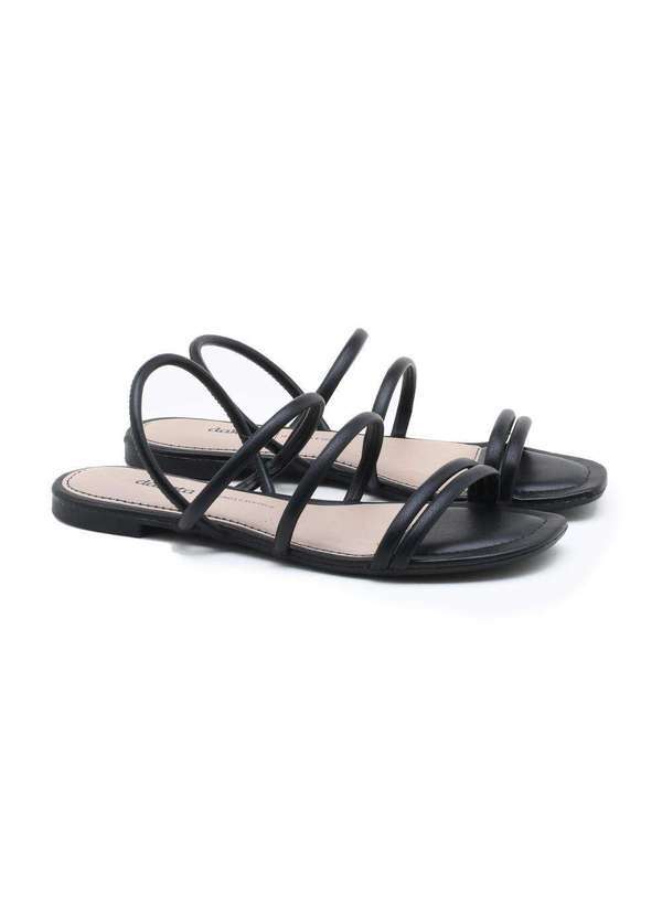 Dakota - Sandália Rasteira Dakota Tiras Finas Preto