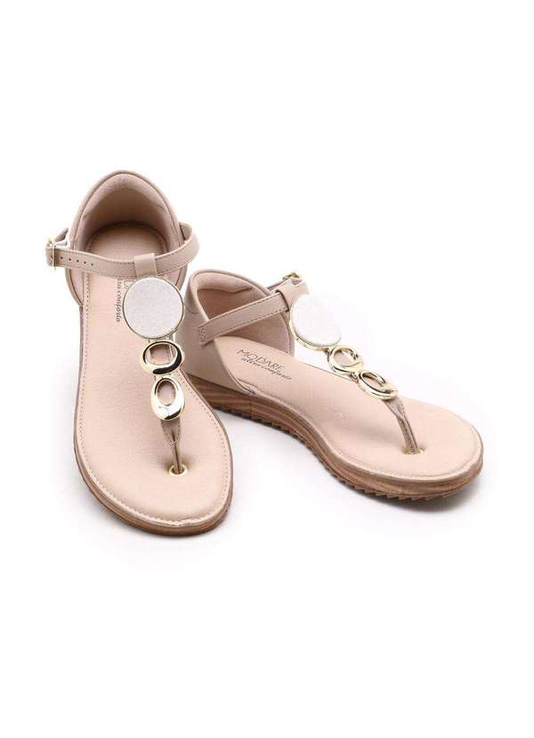 Modare - Sandália Rasteira Modare Pedraria Bege 2