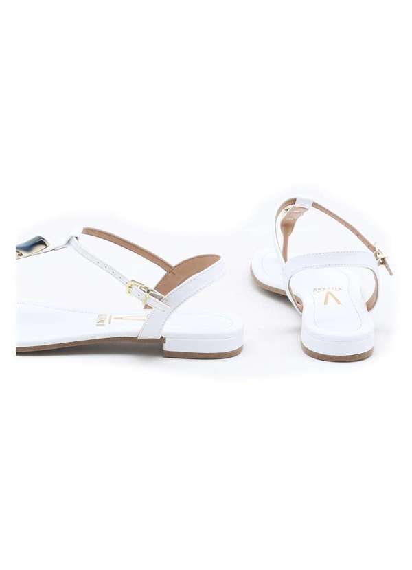 Vizzano - Sandália Rasteira Vizzano Pedraria Branco 2