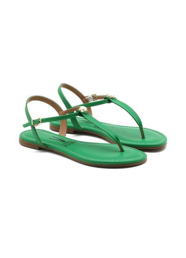 Vizzano - Sandália Rasteira Vizzano Tiras Finas Verde