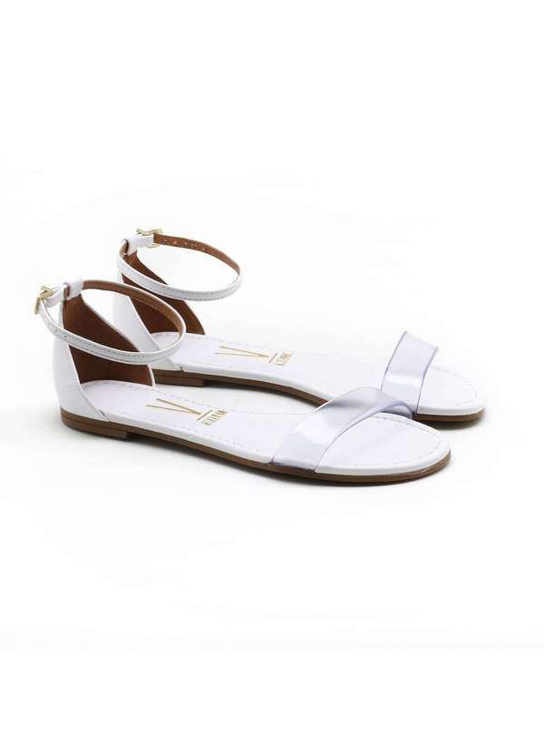 Vizzano - Sandália Rasteira Vizzano Vinil Branco