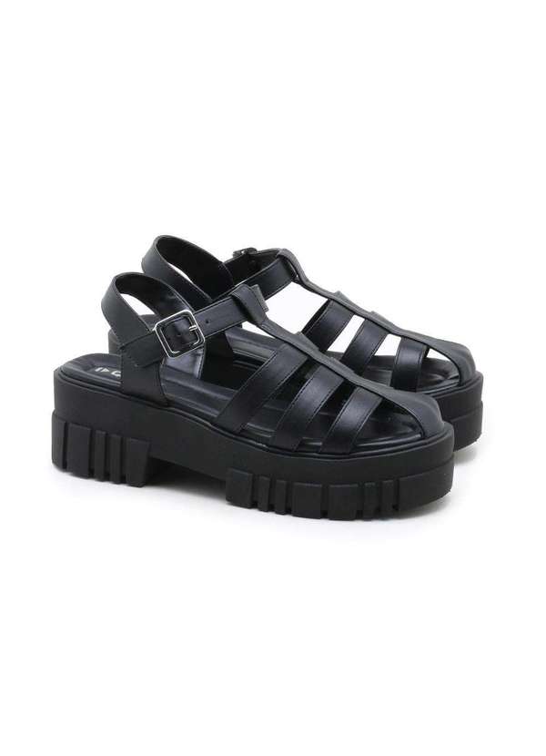 Sandália Quiz Plataforma Tratorada Preto Paqueta