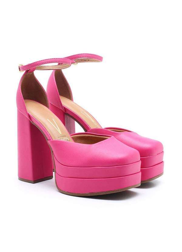Vizzano - Sandália Salto Alto Meia Pata Vizzano Rosa