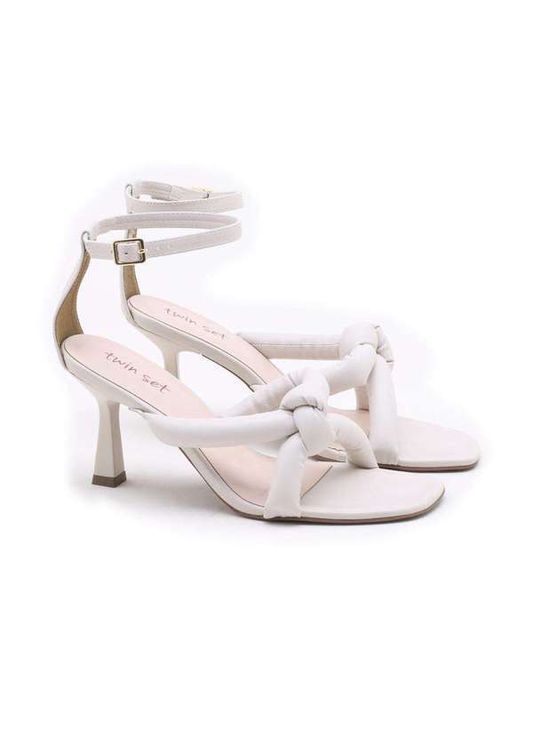 Twin Set - Sandália Twin Set Salto Vintage Off White