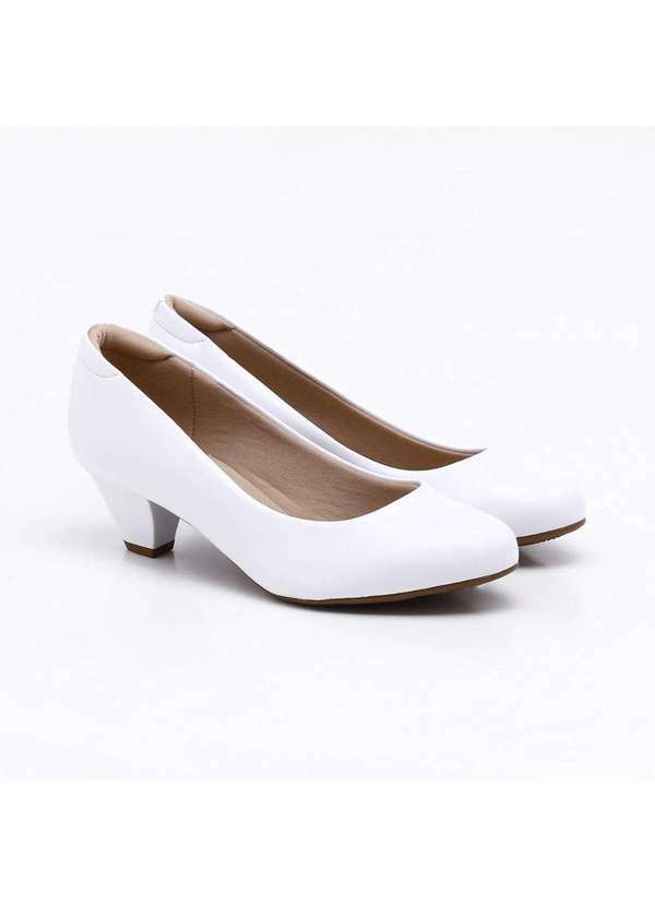Modare - Scarpin Modare Salto Grosso Branco