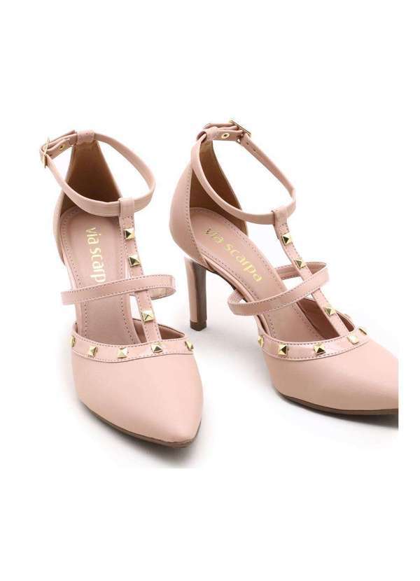 Via Scarpa - Scarpin Via Scarpa Tachas Bege