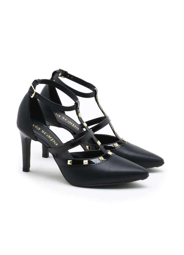 Via Scarpa - Scarpin Via Scarpa Tachas Preto