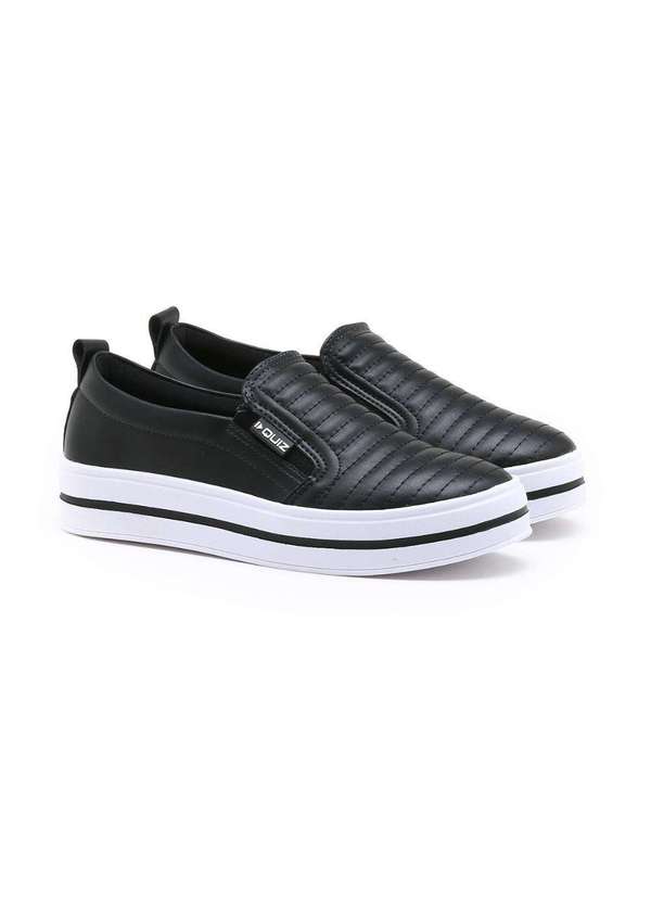 Quiz - Tênis Quiz Slip On Matelassê Preto