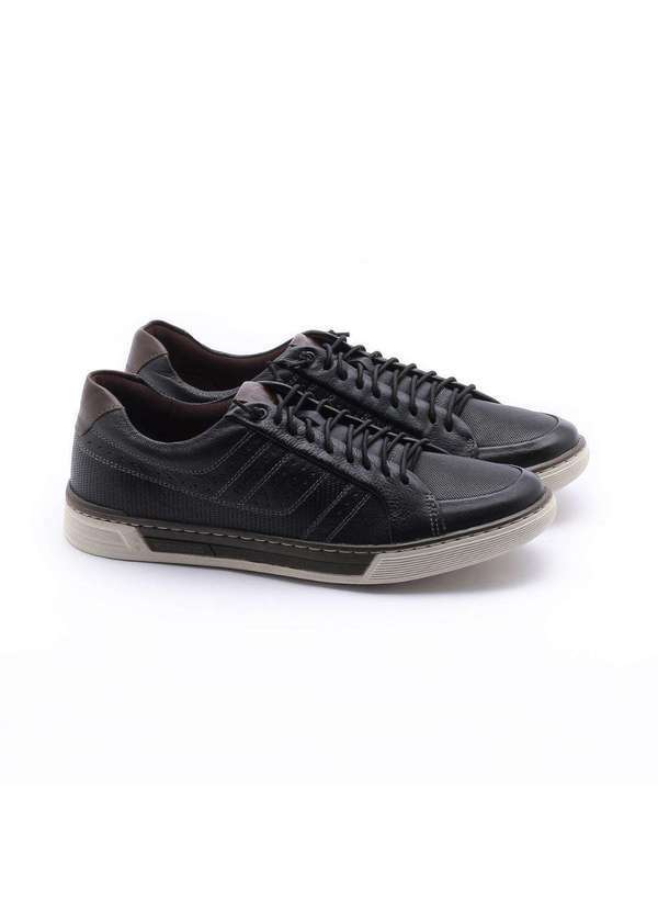 Democrata - Sapatênis Democrata Blend Couro Masculino Preto
