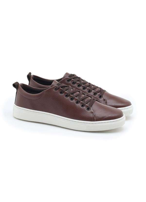 Spazzolato - Sapatênis Spazzolato Crato Couro Cadarço Masculino Chocolate