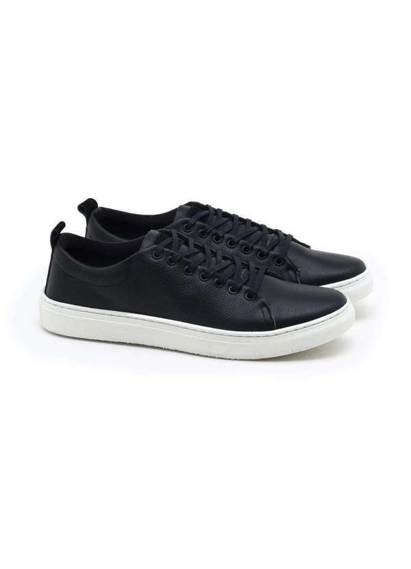 Spazzolato - Sapatênis Spazzolato Crato Couro Cadarço Masculino Preto