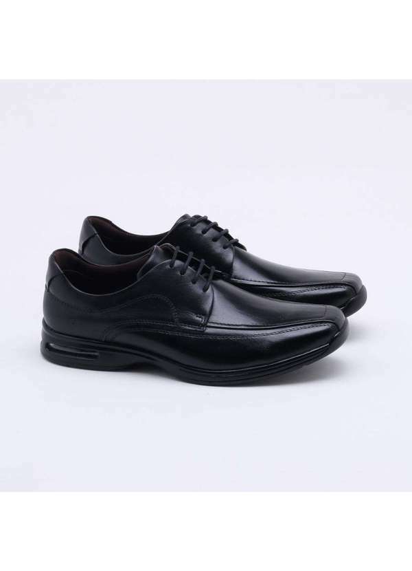 Democrata - Sapato Social Democrata Air Sport Couro Masculino Preto