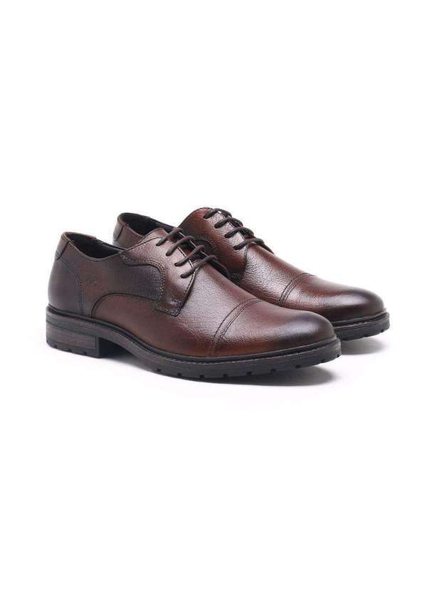 Democrata - Sapato Social Democrata Astro Couro Masculino Conhaque