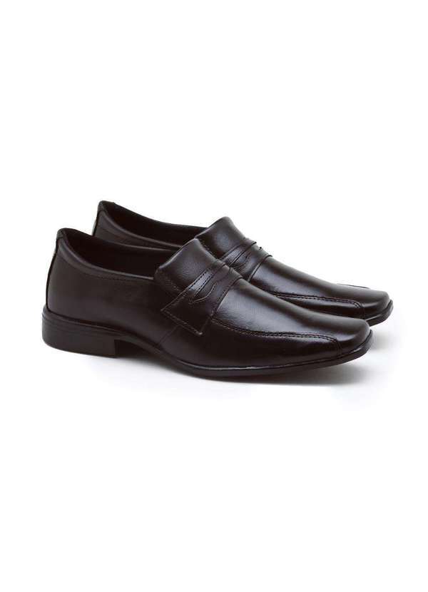 Mr.post - Sapato Social Mr. Post Couro Bico Quadrado Masculino Café