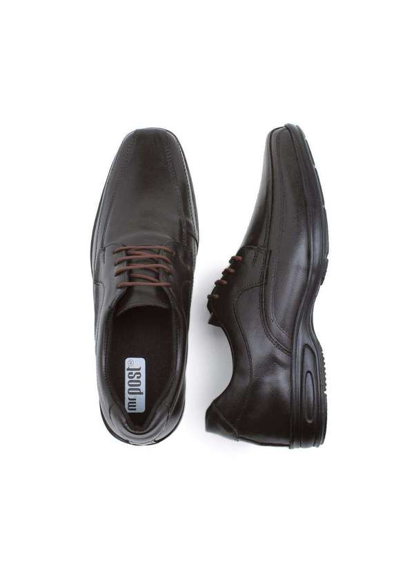 Mr.post - Sapato Social Mr. Post Couro Cadarço Masculino Café 4