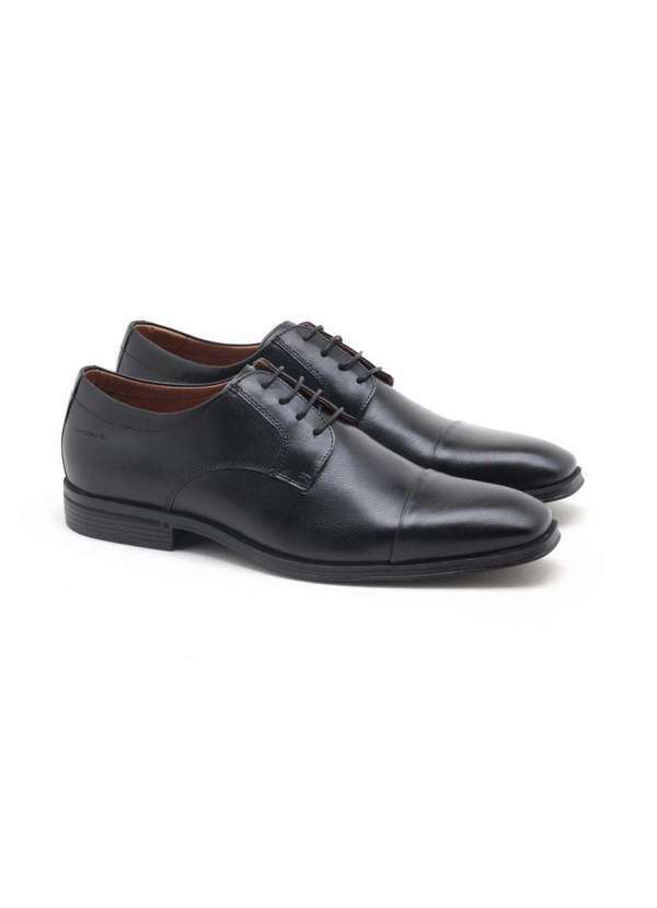Spazzolato - Sapato Social Spazzolato Couro Masculino Preto