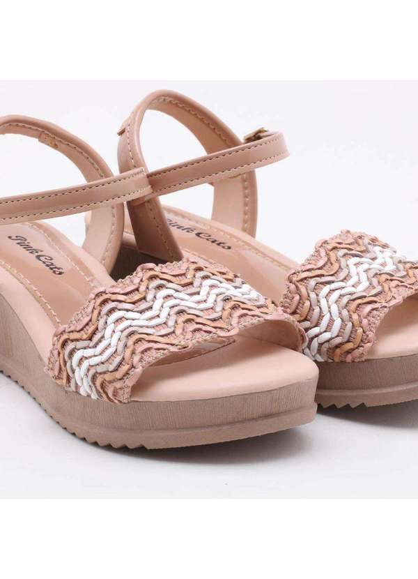 Pink Cats - Sandália Anabela Pink Cats Infantil Bege 4