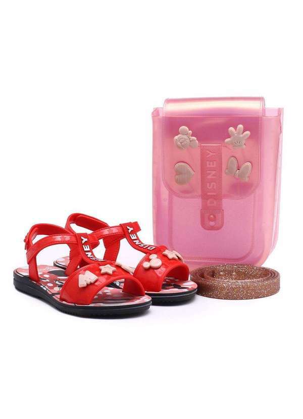 Grendene - Sandália Grendene Kids Disney e Fashion Bag Infantil Vermelho