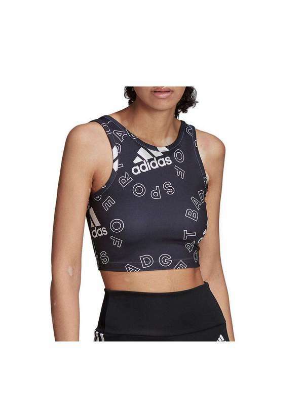 Adidas - Blusa Adidas Cropped Favourites Feminina Preto