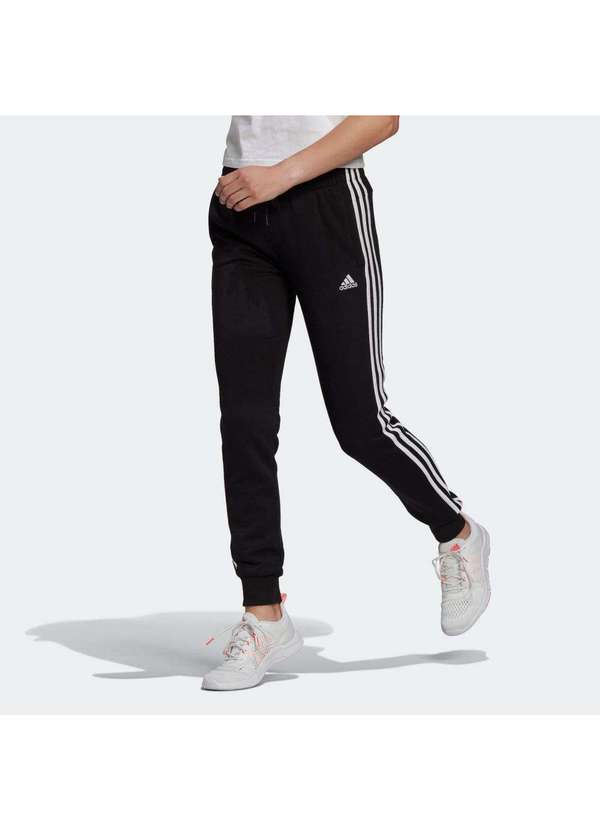 Adidas - Calça Adidas Essentials Frech Terry 3s Feminina Preto/Branco