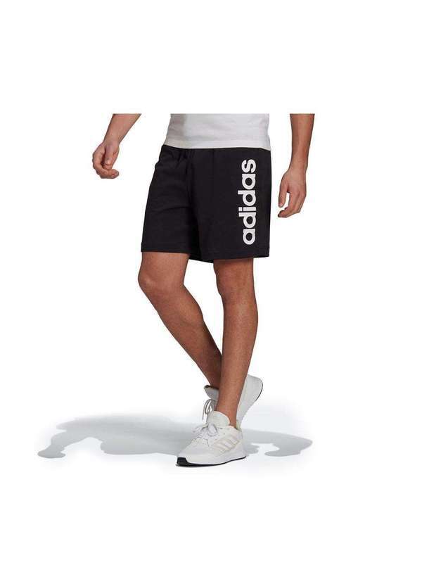 Adidas - Bermuda Adidas Logo Linear Masculina Preto