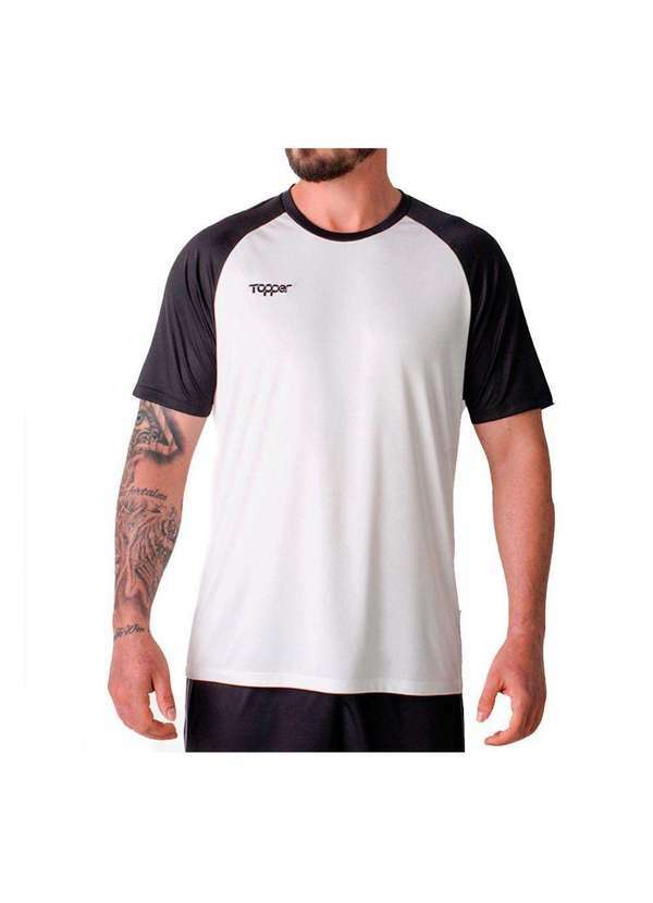 Topper - Camisa Topper Futebol Classic Color Masculina Branco/Preto
