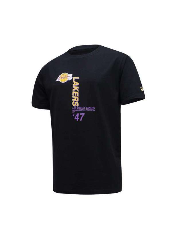 New Era - Camiseta New Era Los Angeles Lakers Masculina Preto
